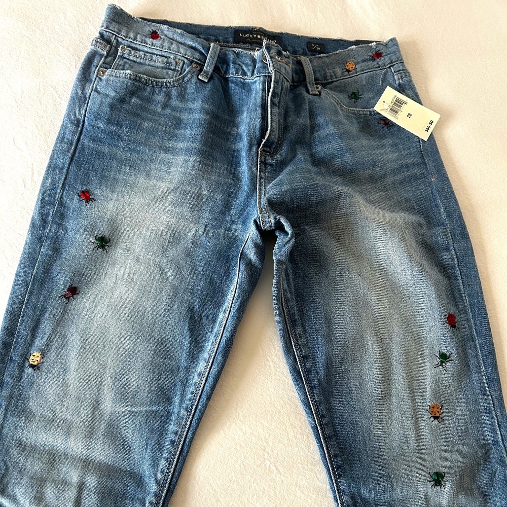 Lucky Brand Embroidered Ava Skinny Jeans -Size 28